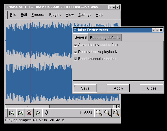 Gnoise v0.1.9 screen shot